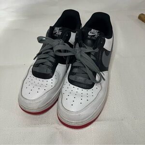 Nike Air Force 1 in White, Black, and Red